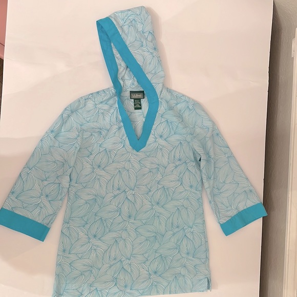 VTG LL BEAN Swim Bathing Suit Cover Up Beach Hood Pullover‎ Lightweight S - Picture 5 of 9